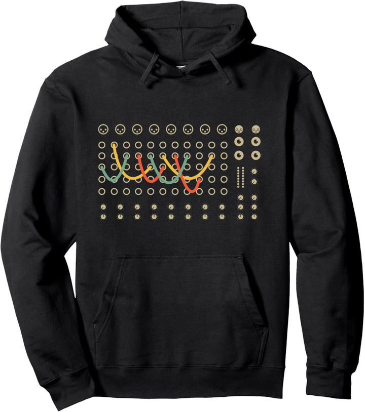 Retro Modular Synthesizer Analog Music Producer Pullover Hoodie