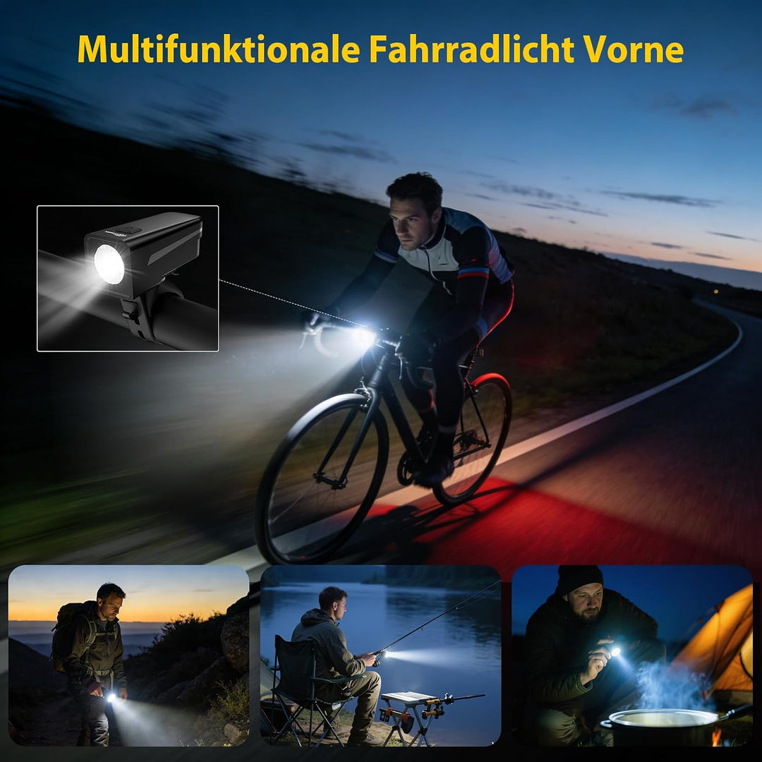 toptrek Led Fahrradlicht Vorne USB C Aufladbar mit 5-11h Akkulaufzeit
