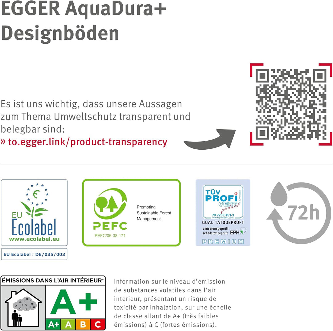 EGGER Aquadura+ Hybridboden EDF174 Waltham Eiche weiss 1292x246x7,5mm (2,543m²) 2,543m² | Boden, 2,5