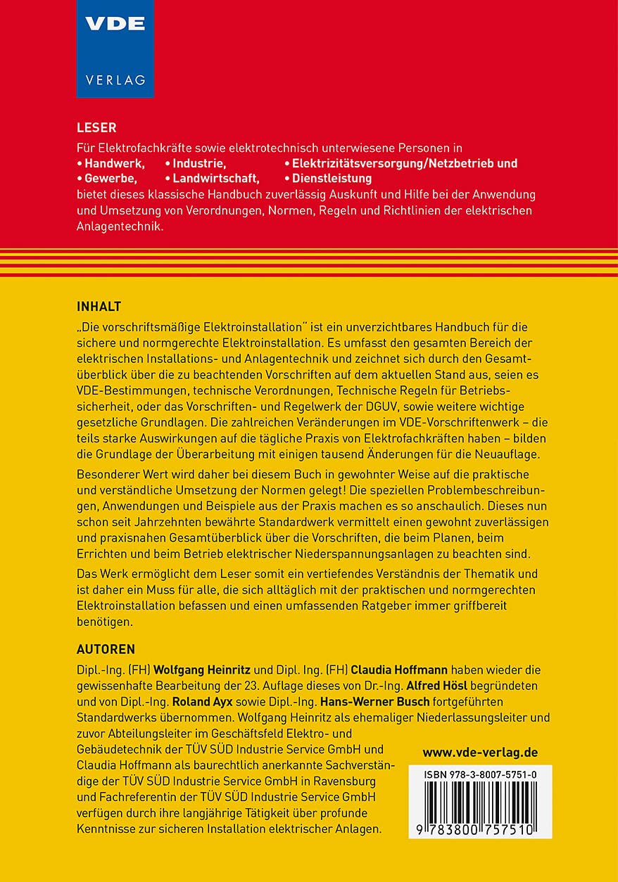 Die vorschriftsmässige Elektroinstallation: Wohnungsbau · Gewerbe · Industrie