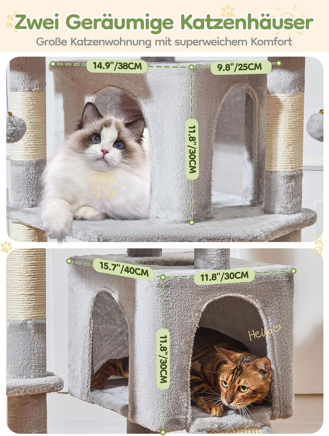 Taoqimiao 193CM Kratzbaum Gross XXL, Katzenbaum Katzenbaum Grosse Katzen Stabil Katzenkratzbaum mit