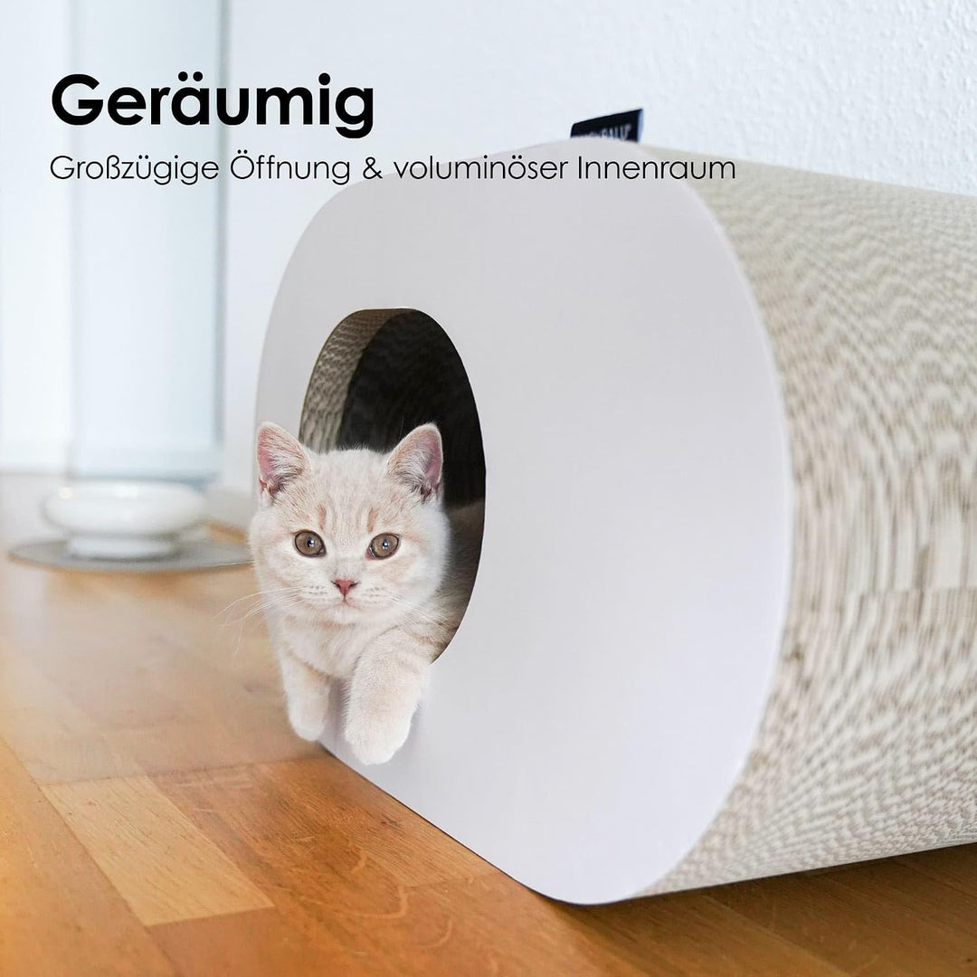 LucyBalu® PAPERCAVE Katzenhöhle aus Kratzpappe – Schwarz, Schwarz