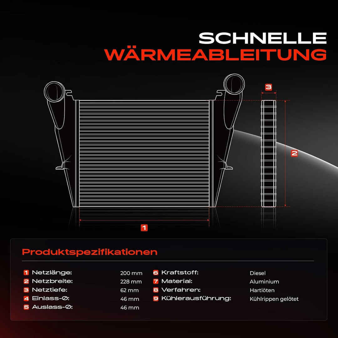 Frankberg Ladeluftkühler Turbokühler Kompatibel mit 6 G.G 2.0L Diesel 6 Kombi G.Y 2.0L Diesel 2002-2