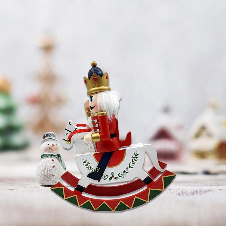 Lpitoy Hölzernes Schaukelpferd, Nussknacker, Soldat, Nussknackerfiguren Auf Schaukelpferd, Weihnacht