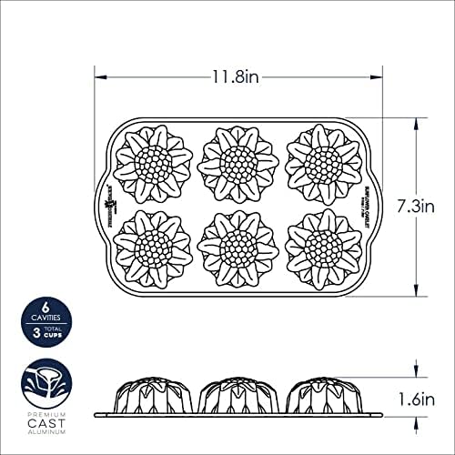 Nordic Ware 564481 Sunflower Kuchenform, 3 Tassen, bronzefarben
