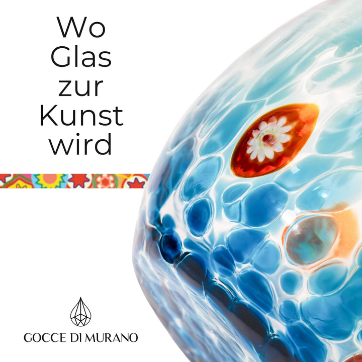Gocce di Murano Wassergläser, hergestellt nach der Tradition der Murano-Handwerker, mundgeblasenes u