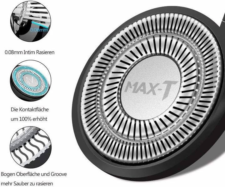 MAX-T Elektrische Rasierer Ersatzscherköpfe nur für MAX-T RM 8101 (Scherköpfe) Weiss, Weiss