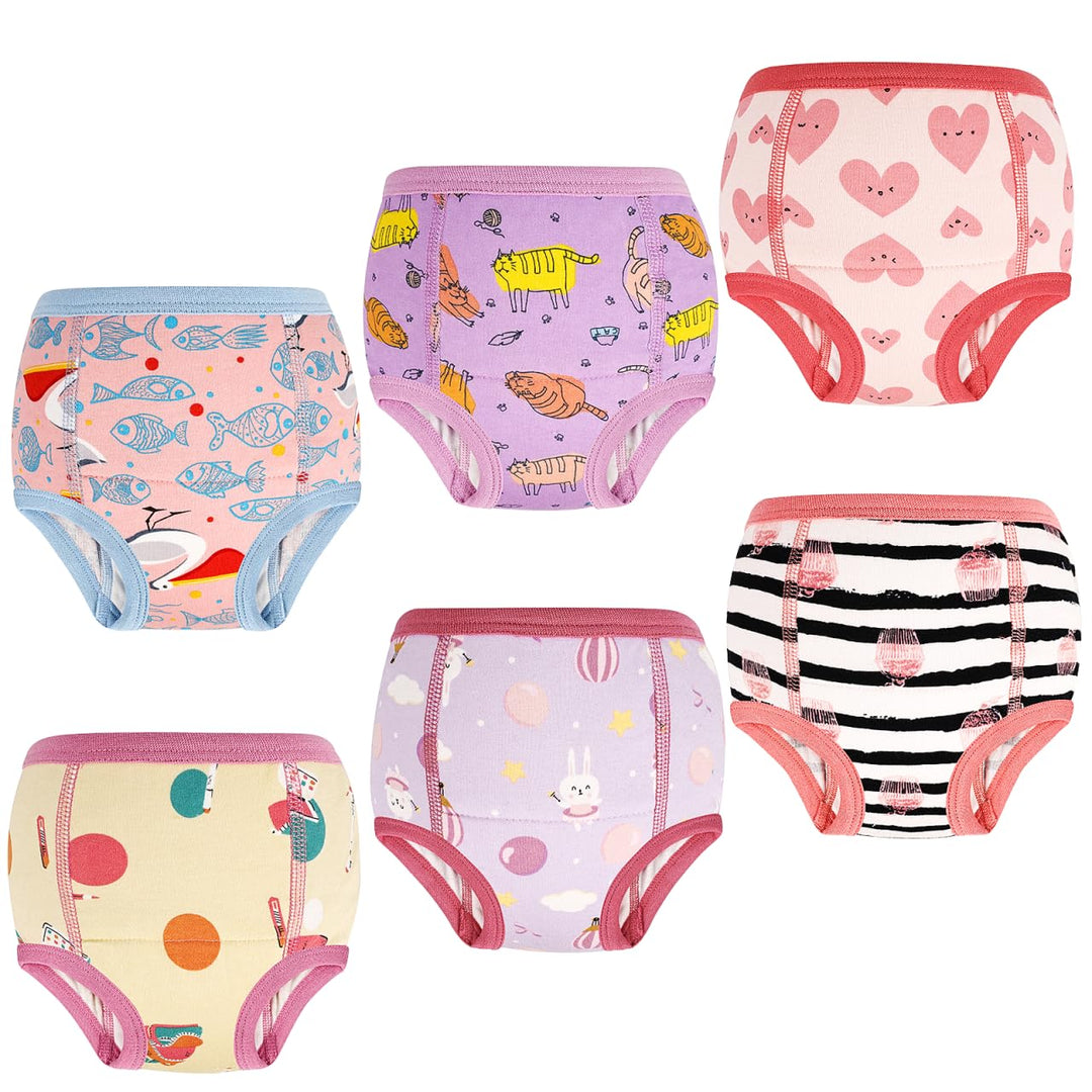 MOEMOE BABY Töpfchen Trainingshose 6 Stück Baby Trainingshosen Töpfchen Unterwäsche Kinder für Mädch