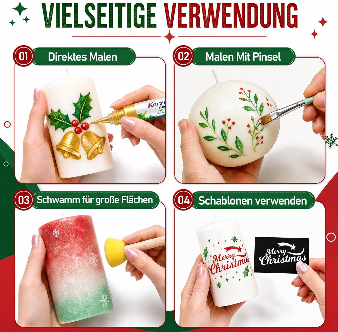 ePicsoa 30 ml Kerzenstifte, Taufkerze Selber Machen Set (15 Farben)