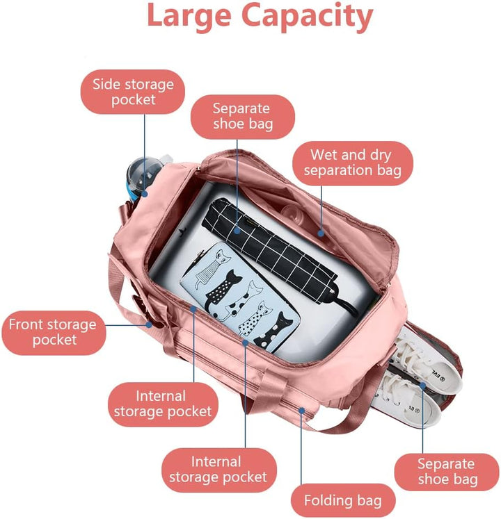 Flintronic 35L Faltbare Reisetasche Gepäcktasche Grosse Weekender Übernachtungstasche Urlaubstasche