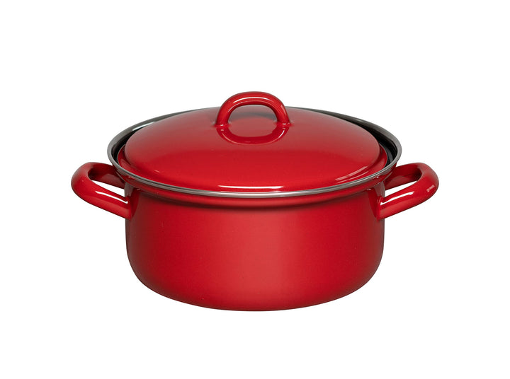 Riess, 0127-020, Kasserolle mit Deckel 14cm, 0.75L, Classic, COLOR ROT, LBH 20,3 x 15,9 x 11,5cm, Ge