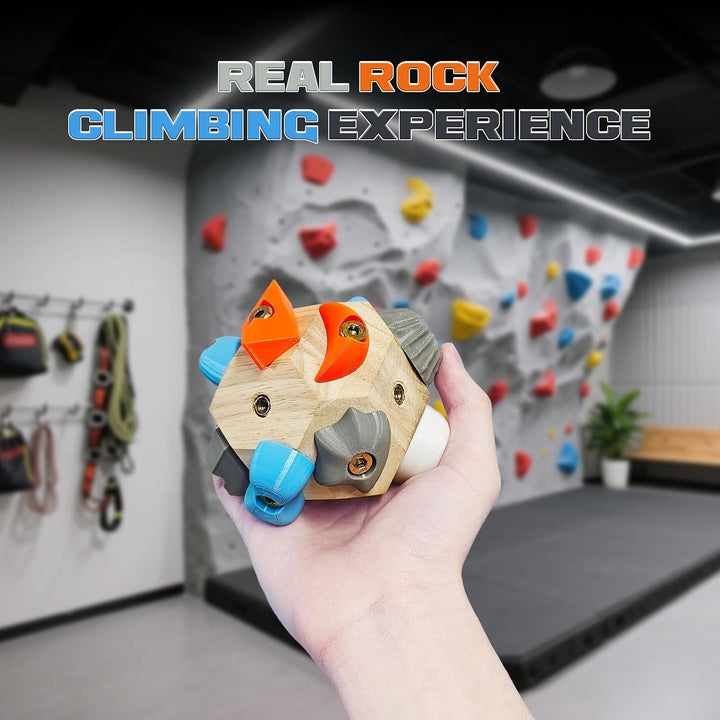 Handcrafted Boulder Block - Build Strength and Precision, Wooden Rock Climbing Training Ball for Tak