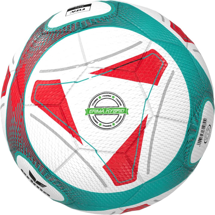 Erima Unisex – Erwachsene Hybrid Training Fussball 5 rot/hellblau, 5 rot/hellblau