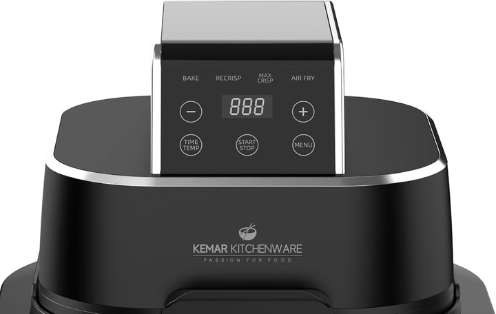 Heissluftfritteuse, 4L &amp; 1,5L Glas, Doppelkorb, Touch Display, 7 Programme, Nachtschwarz,1500W (KHF-