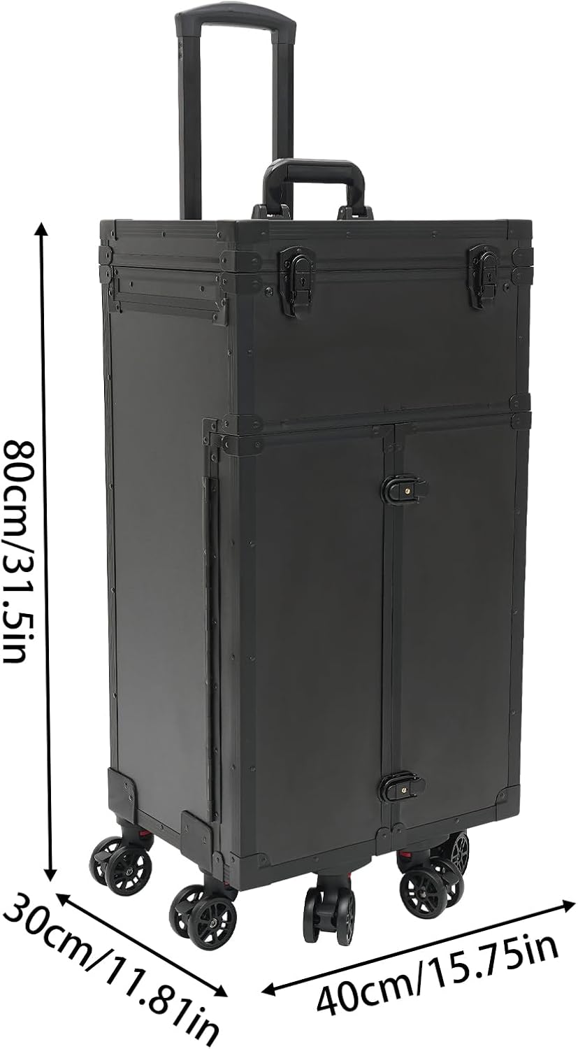 Kosmetik Trolley Kosmetikkoffer Friseurkoffer mit 4 Schubladen Make up Koffer Gross Schminkkoffer Na
