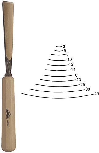 STUBAI Stemmeisen Stechbeitel Serie 52 - Form 4 | Gerades Flacheisen - 85 mm, mit Holzgriff, zum Vor