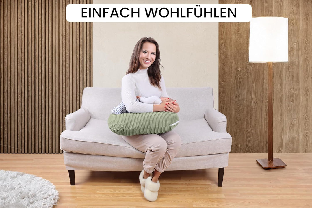 Amilian Stillkissen - Stillmond/Stillhörnchen – Schwangerschaftskissen und Lagerungskissen für Mama