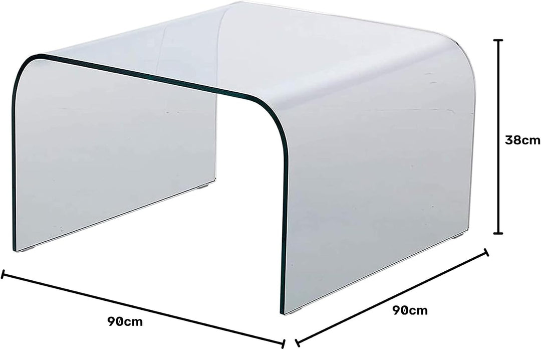 IMAGO FACTORY Greta | Moderner Glas Tisch für Wohnzimmer, Sofa und Couch, Made in Italy, Coffee Tabl