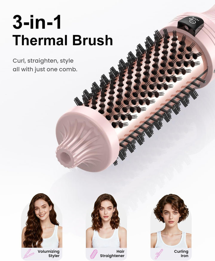 Thermobürste BESTOPE PRO,Thermal Brush 38mm Ionische Lockenbürste Voluminöses Haar,Keramik-Turmalin-