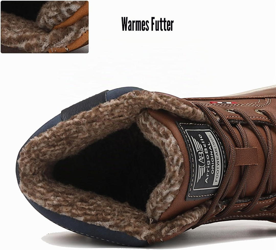 ARRIGO BELLO Winterstiefel Herren Winterschuhe Gefüttert Rutschfeste Warm Stiefel Gemütlich Trekking