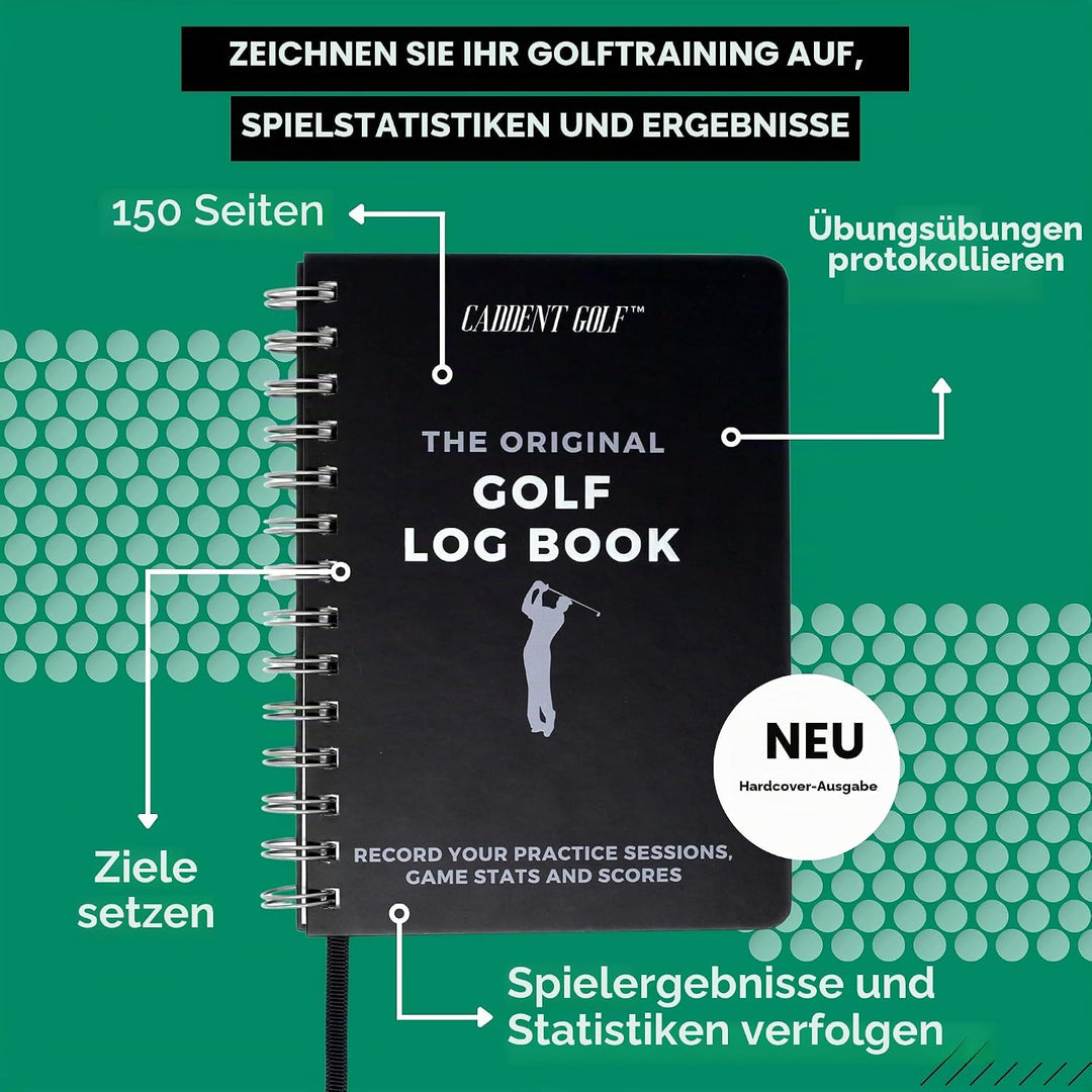 CADDENT GOLF Log Book – Drahtgebundenes Golf-Notizbuch und Golf-Scorecard-Buch – Golf Journal &amp; Logb