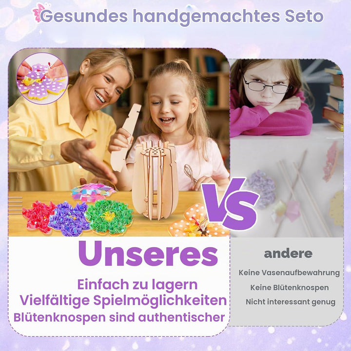 Own1one Bastelset für Mädchen 6-8 Jahre, Blumenstrauss Basteln mit PaillettenSpielzeug ab 4-12 Jahre