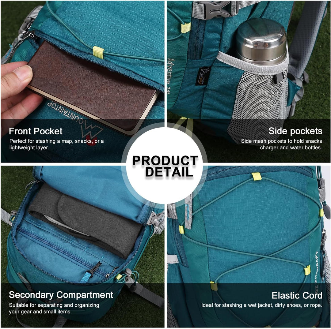 Mountaintop 20L Wanderrucksack Herren Damen Reiserucksack Grün, Grün