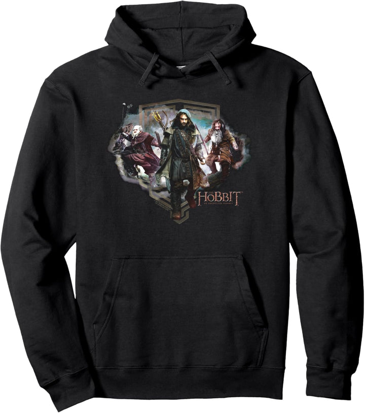 Hobbit Three Dwarves Black Pullover Hoodie