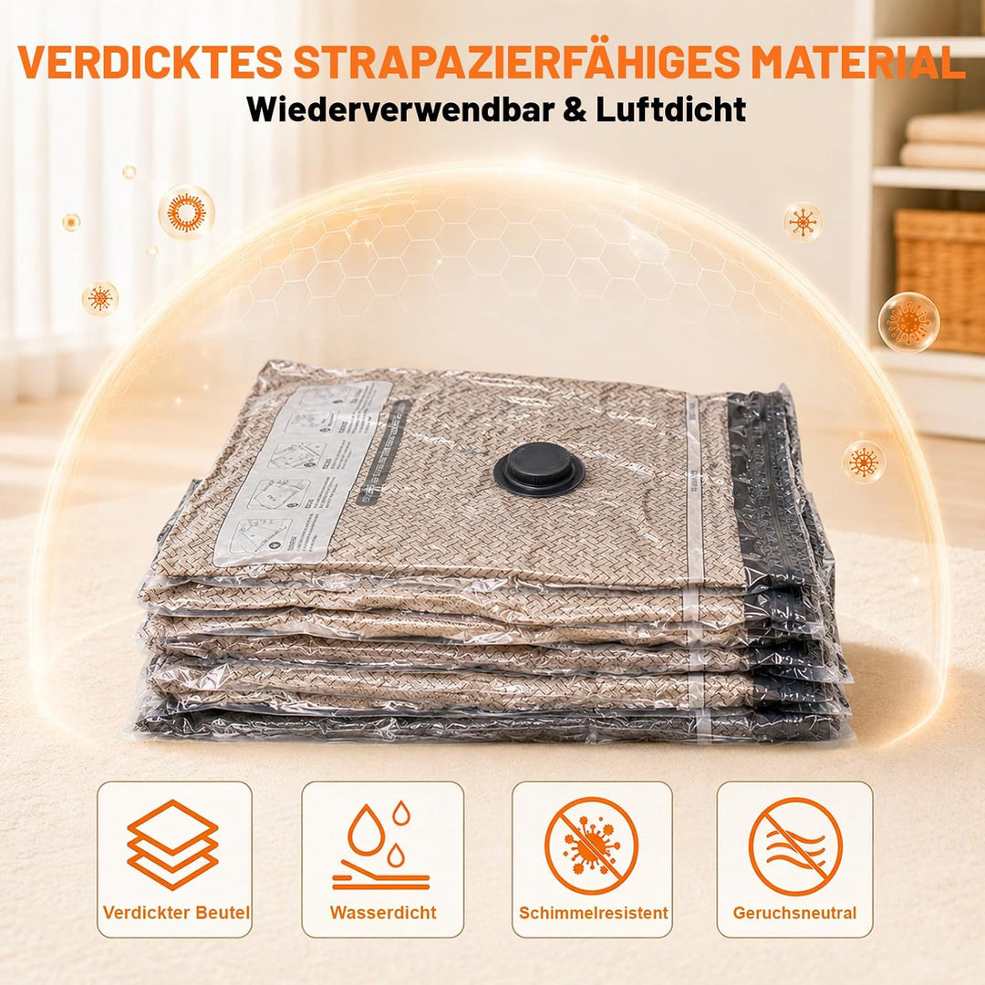 Vakuumbeutel für Kleidung mit Kabellose Pumpe 12 Stück