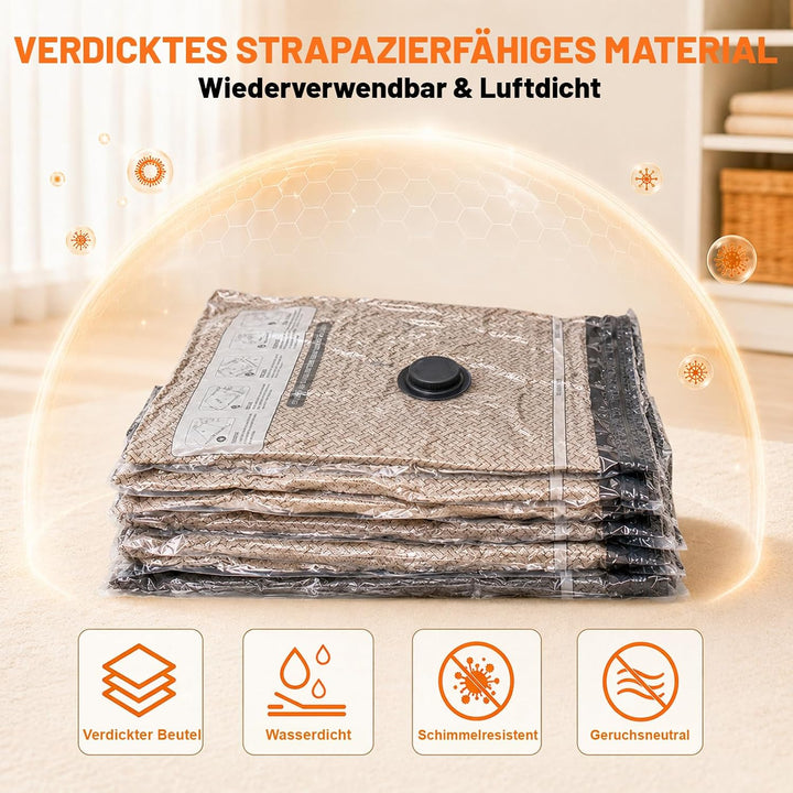 Vakuumbeutel für Kleidung mit Kabellose Pumpe 12 Stück