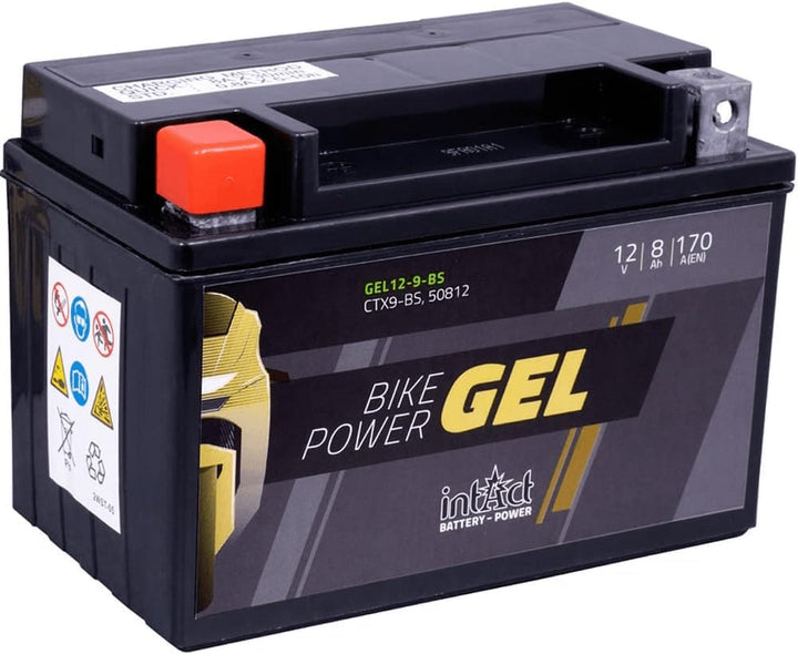intAct - GEL MOTORRADBATTERIE | Batterie mit +30% Startleistung. Für Roller, Motorrad etc. | Bike-Po