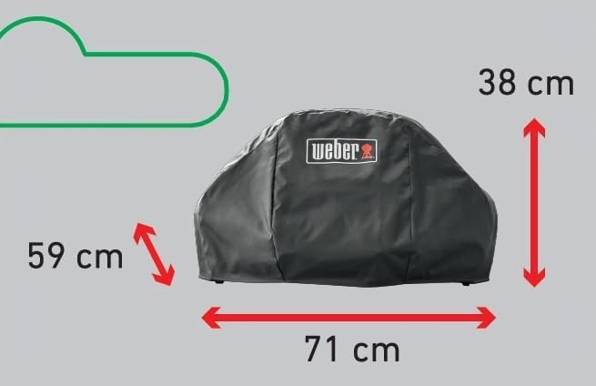 Weber Premium Grill Abdeckhaube für Pulse 2000, atmungsaktiv UV- &amp; wasserbeständig, Schutz for Wind