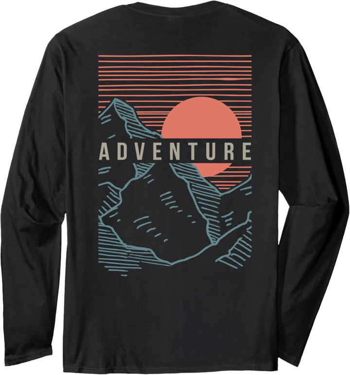 Adventure Square Lines Front Back Langarmshirt