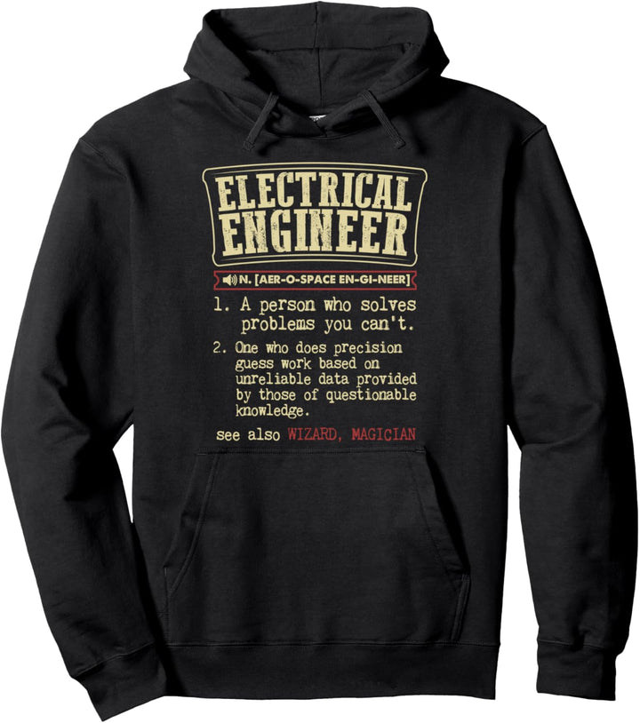 Electrical Engineer Gift Funny Dictionary Definition Pullover Hoodie
