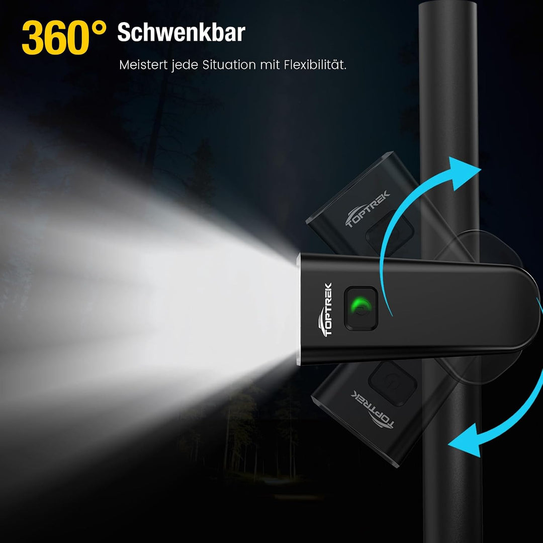 toptrek Led Fahrradlicht Vorne USB C Aufladbar mit 5-11h Akkulaufzeit