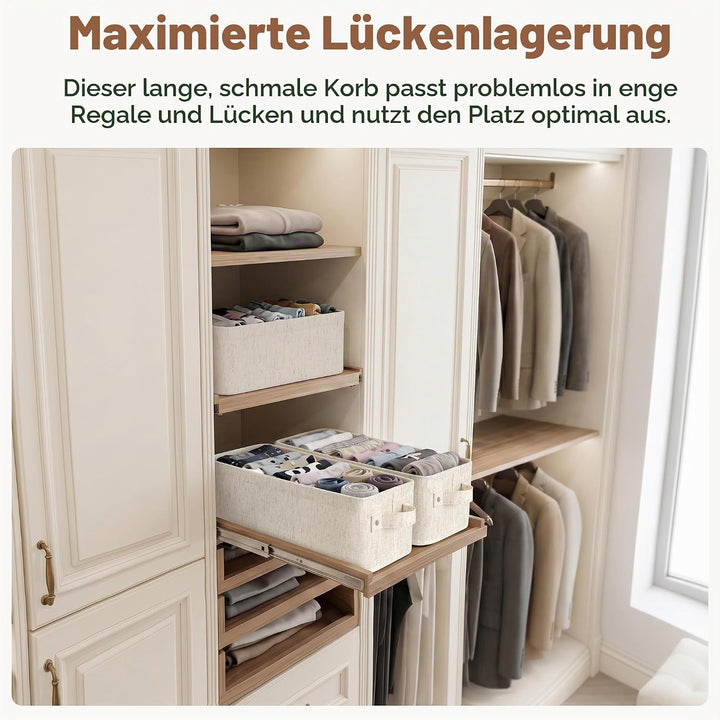 StorageWorks Aufbewahrungskorb Klein, Stoff Aufbewahrungsbox Schmal, Aufbewahrung Badezimmer, Lange