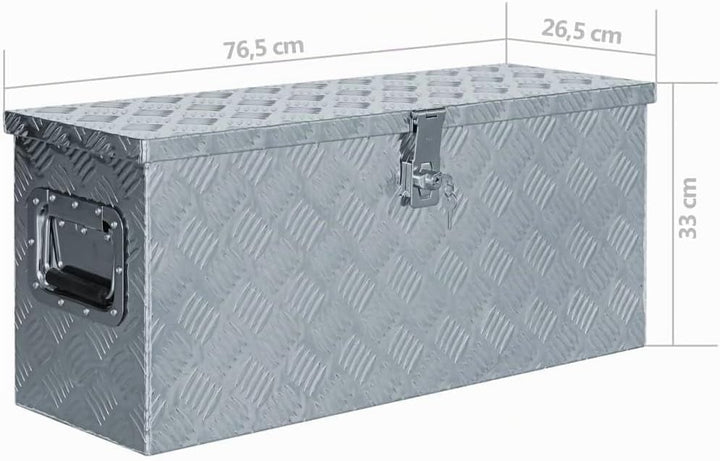 vidaXL Aluminiumkiste 76,5x26,5x33cm Alu Box Koffer Werkzeugbox Transportkiste 76.5 x 26.5 x 33 cm S