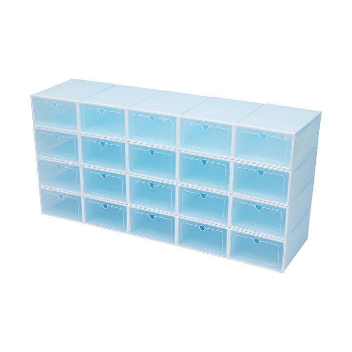 20 Stück Schuhboxen Stapelbar, Faltbar und Stapelbar Schuhboxen, Schuhboxen transparente Schuhorgani