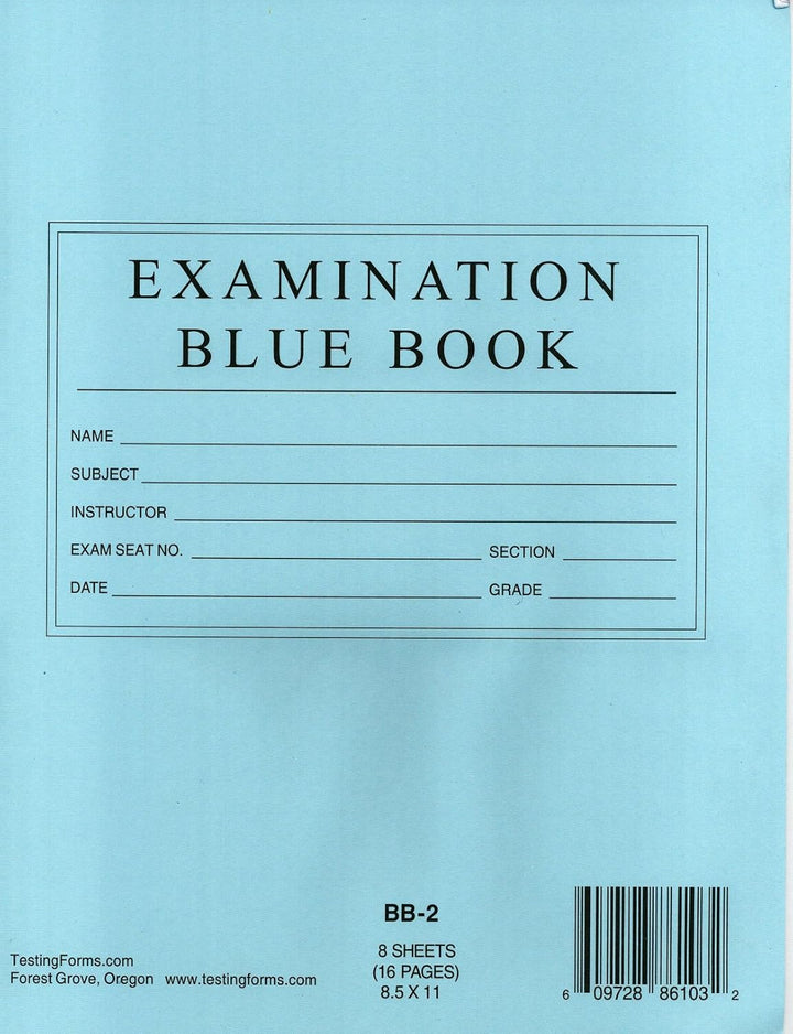 testingforms. COM Untersuchungshandschuhe Blue Book 8 Blatt 16 Seiten 10er-Pack 8.5"x11"