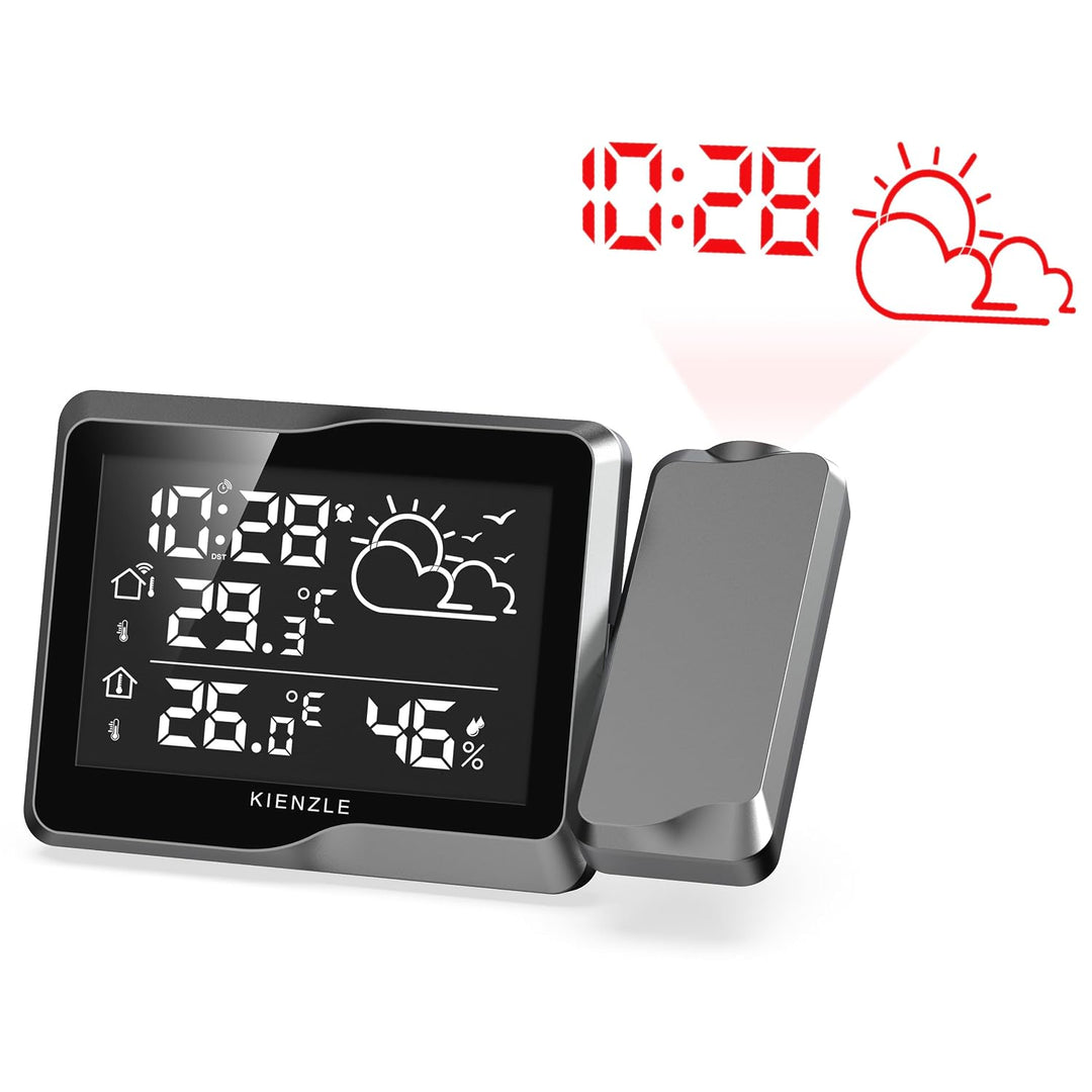 Kienzle Wetterstation Funk mit Aussensensor, Projektion, DCF Uhr