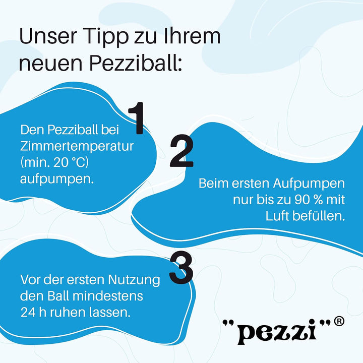 PEZZI - Gymnastikball Original Pezziball Standard 42-75cm Ø – Sitzball für Therapie, Sport &amp; Büro -