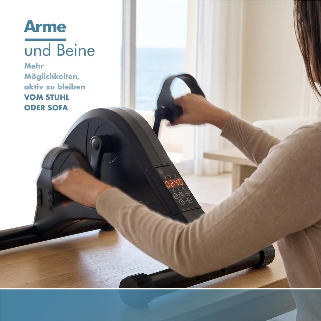 PORTENTUM Pedaltrainer für Senioren elektrisch motorisiert – 12 Geschwindigkeiten und Fernbedienung