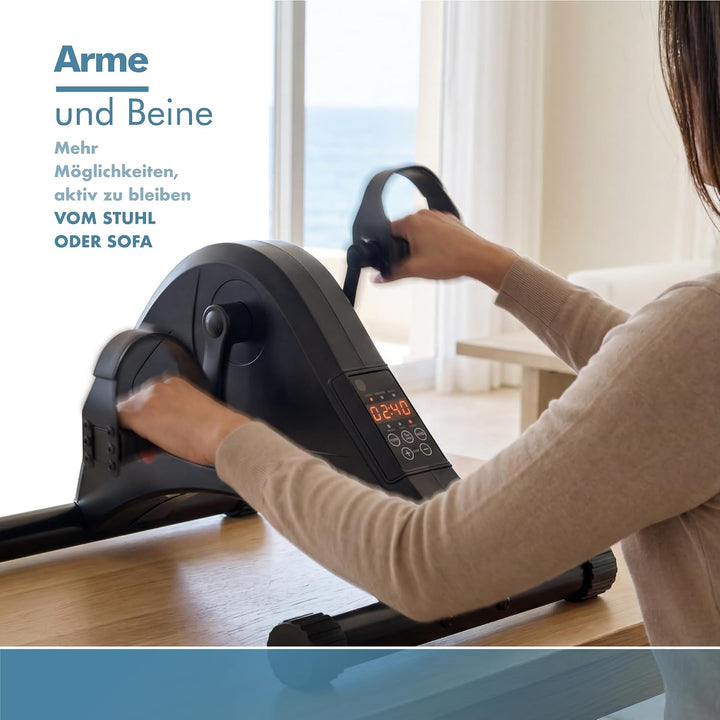 PORTENTUM Pedaltrainer für Senioren elektrisch motorisiert – 12 Geschwindigkeiten und Fernbedienung
