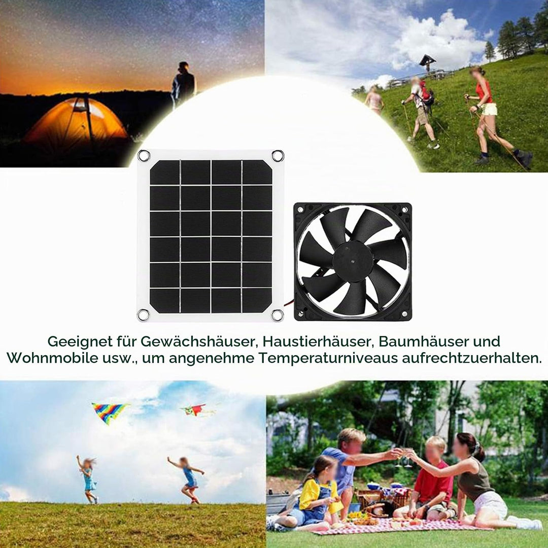 Solar Abluftventilator 6V 10W tragbarer Ventilator mit wasserdichtem Solarpanel Ventilator für Hühne