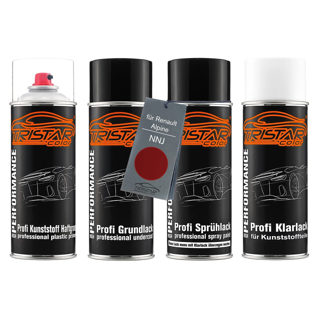 TRISTARcolor Autolack Spray Set Kunststoff für Renault NNJ Rouge Dyna Nacre