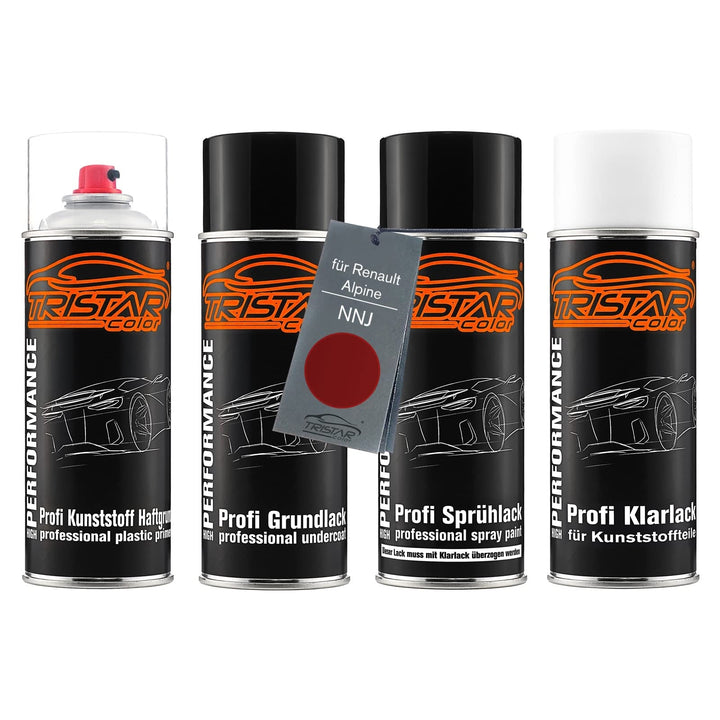 TRISTARcolor Autolack Spray Set Kunststoff für Renault NNJ Rouge Dyna Nacre