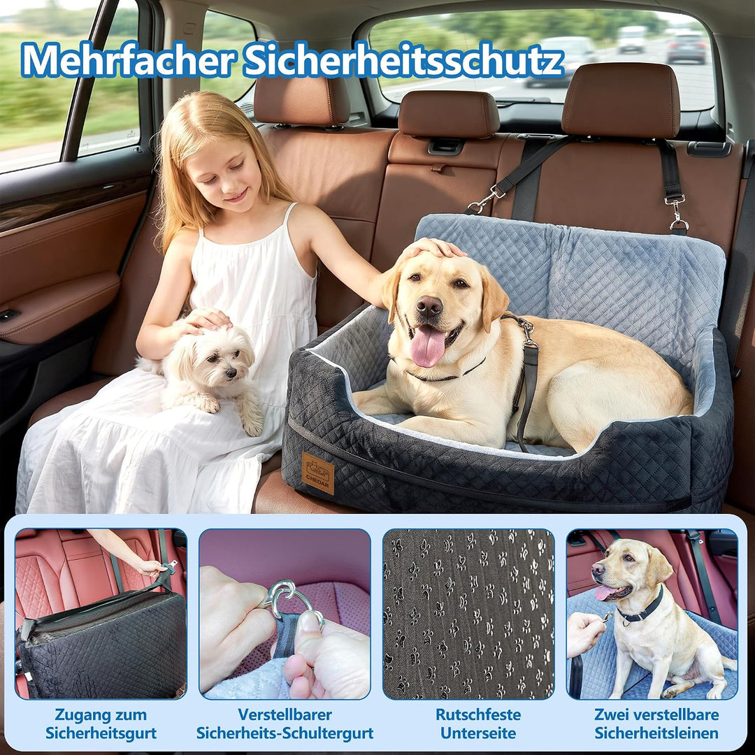 Haustier-Autositz für grosse Hunde, Memory-Schaum mit dickem Kissen