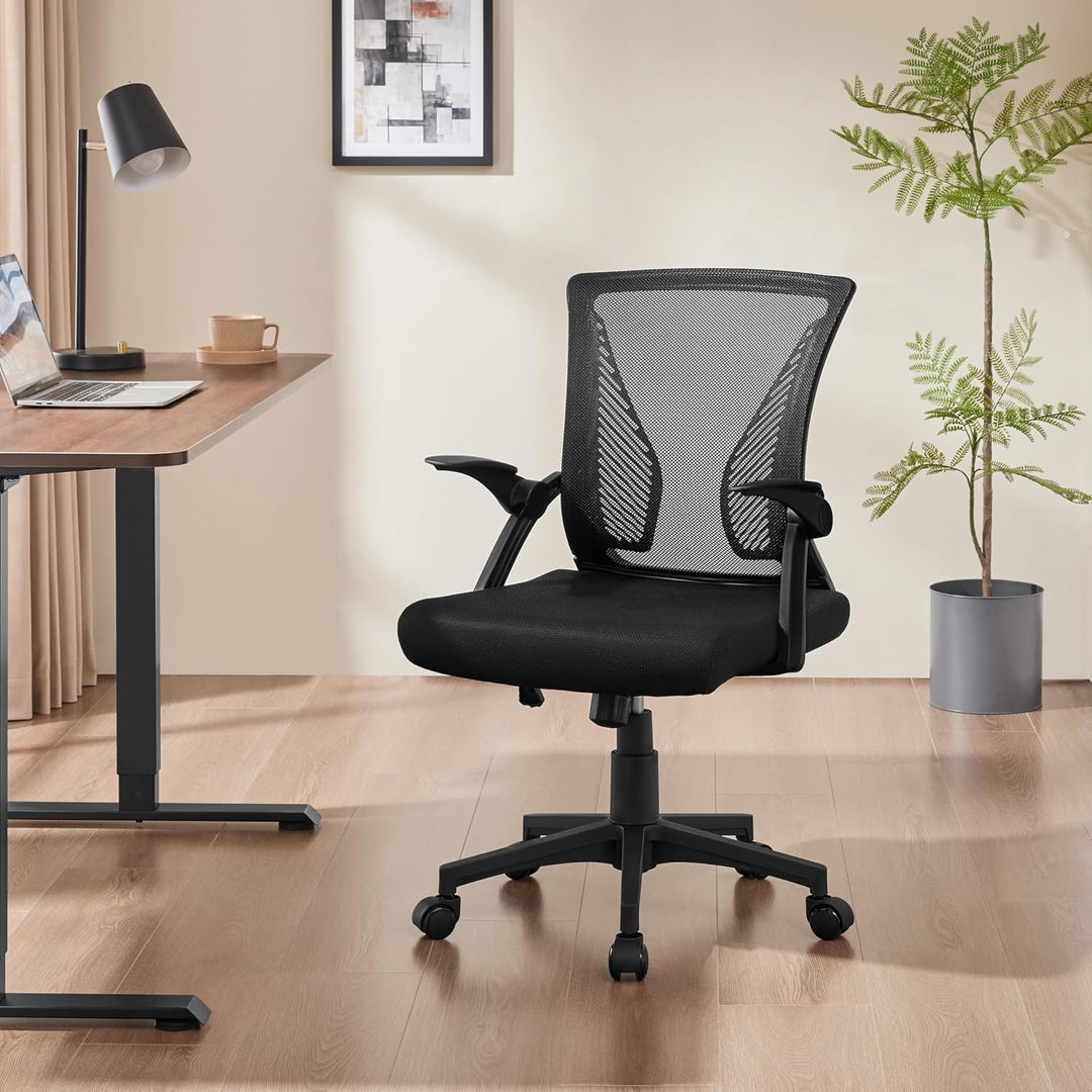 Yaheetech Bürostuhl Ergonomisch, Schreibtischstuhl mit Netzbespannung, Arbeitsstuhl mit Armlehnen, C