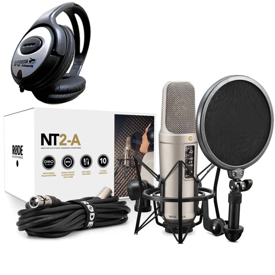 Rode NT2-A Studio-Mikrofon Grossmembran-Kondensatormikrofon + keepdrum Stereo Kopfhörer