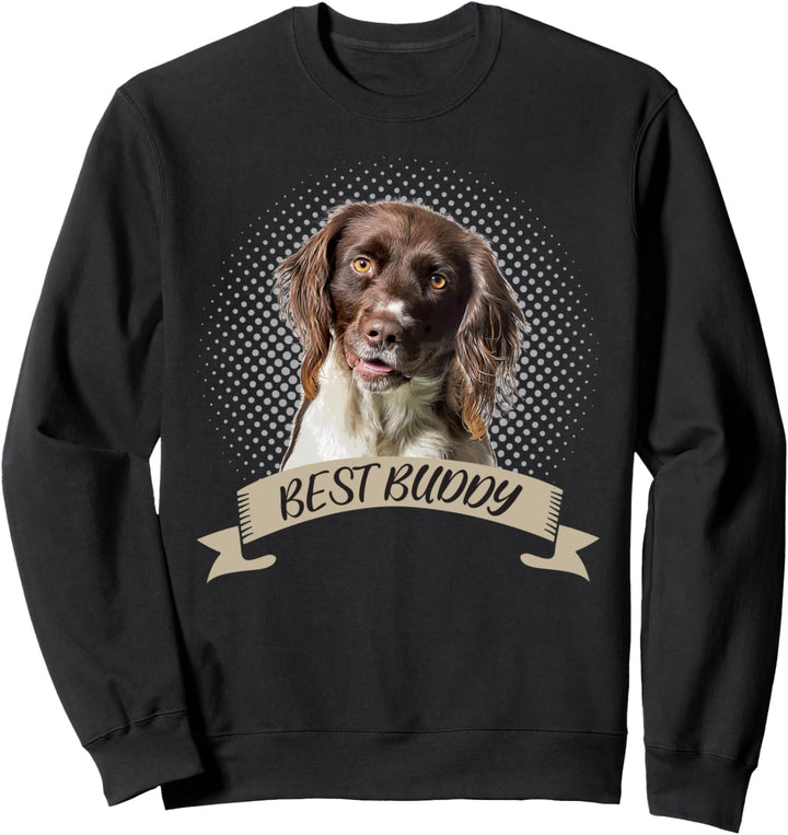 Kleiner Münsterländer Best Buddy Hundeporträt Sweatshirt